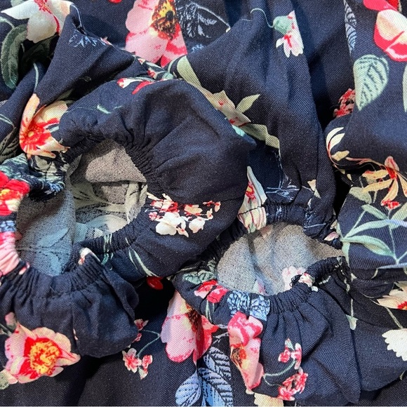 Gap Maternity Floral Print Tiered Midi Dress Long Sleeve Casual Spring Fall SM - Picture 7 of 8